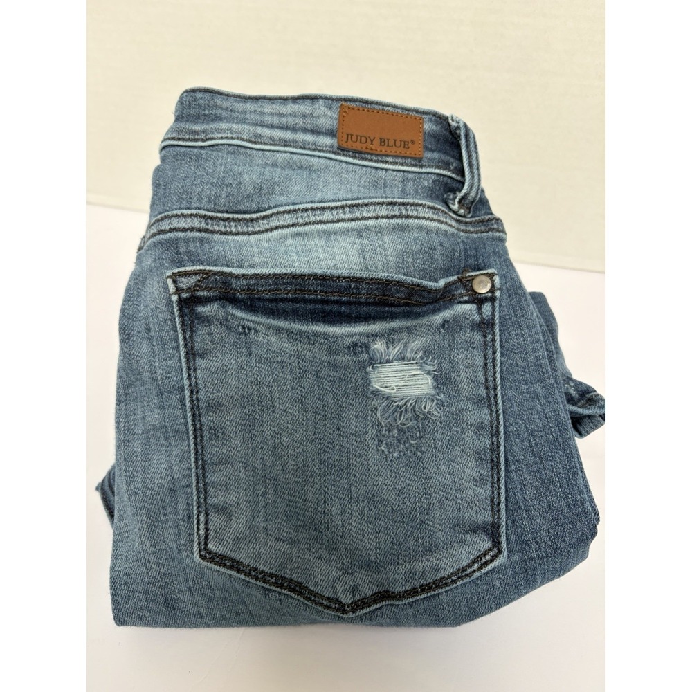 Judy Blue Hi-Rise Destroyed Boot Cut Denim Jeans Size 11/30 Style #82405‎